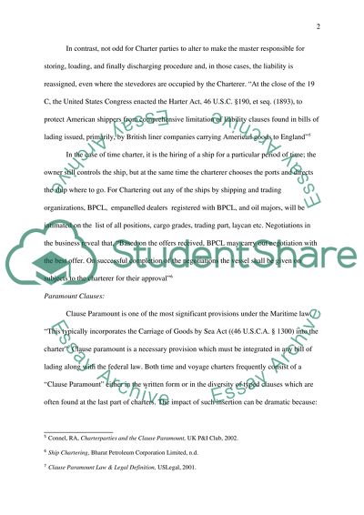 Maritime Law and Charter Parties