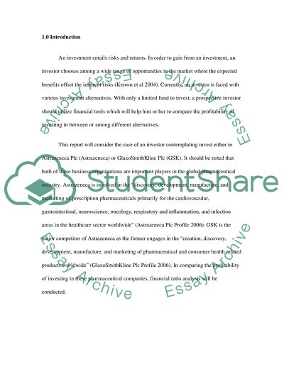 Financial Performance Comparison: Astrazeneca Plc and GlaxoSmithKline Plc in Harvard Style