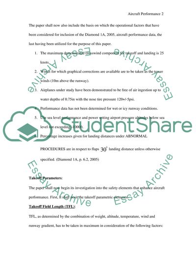 Safety Elements in Aircraft Performance