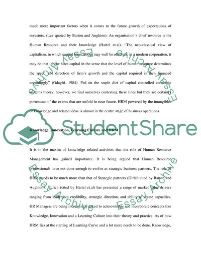 Knowledge, Innovation and Developing a Learning Culture