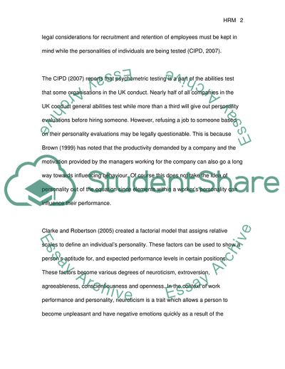 Psychometric Tests and Interview Questions