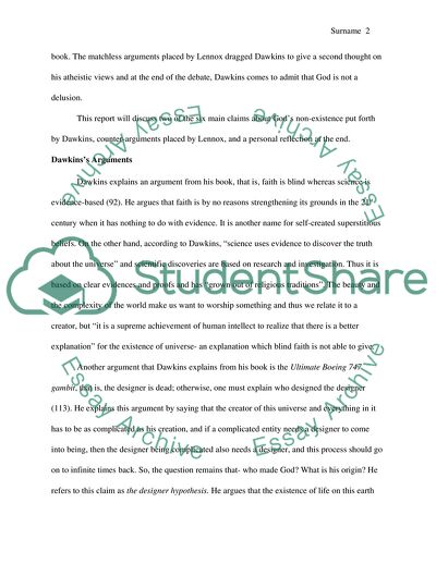 Analysis of the Dawkins Debate