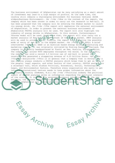 Energy Drinks in Afghanistan