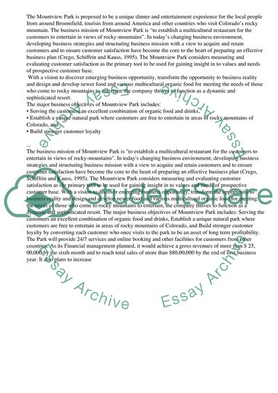 Business plan for starting Mountview Park in Broomfield