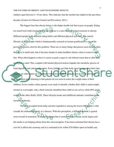 The Factors of Obesity and Its Economic Effects