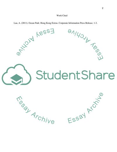 Hong Kongs Ocean Park Target Market