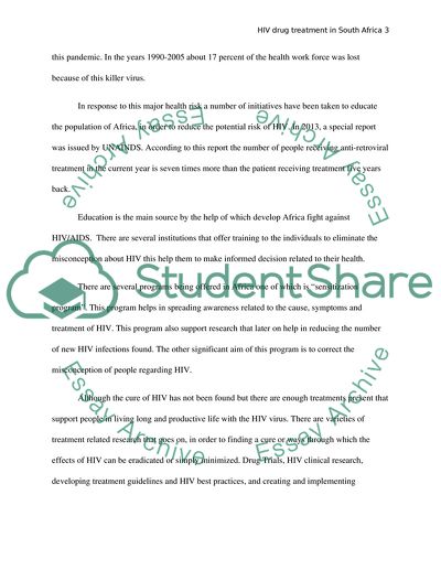 HIV Drug Treatment in South Africa