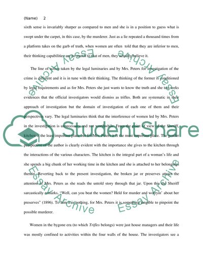 Trifles by Susan Glaspell