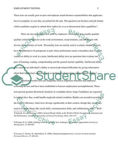 Complicated Employment Testing