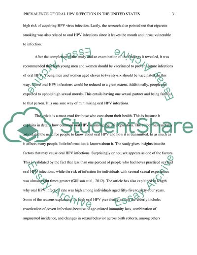 Prevalence of Oral HPV Infection in the United States