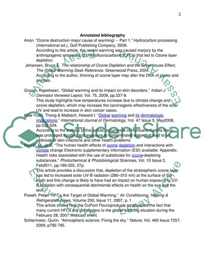 Ozone depletion essay