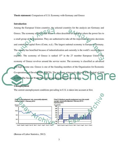 Comparison of U.S. Economy with Germany and Greece