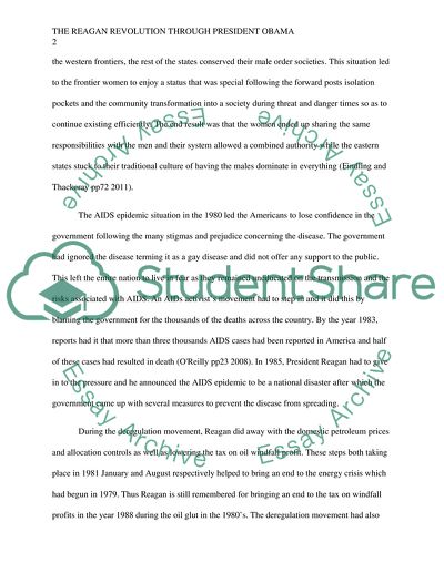 Assignment #4 The Ragan Revolution through President Obamma