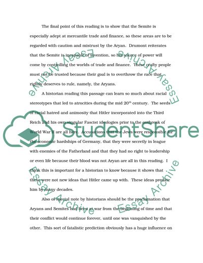 The Article by Drumont - an Attempt to Differentiate between the Semite and the Aryan