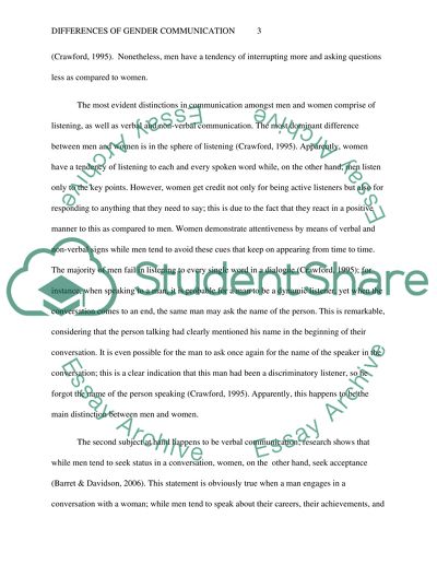 Differences Of Gender Communication