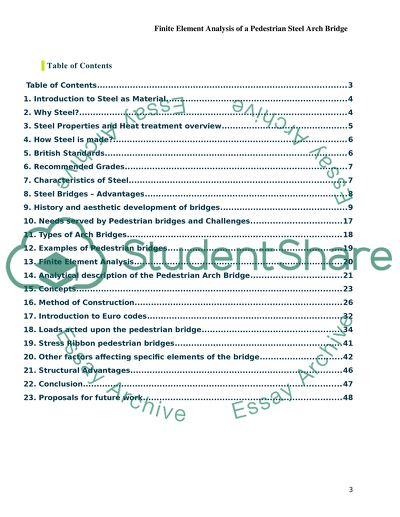 Finite Element Analysis of a Pedestrian Steel Arch Bridge