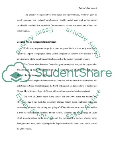 Regeneration Projects of Europe and Their Implications