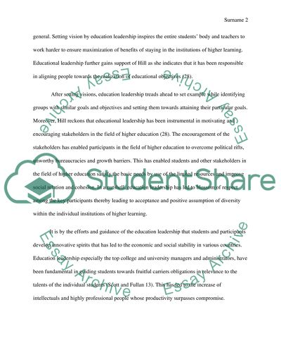 Educational leadership essays