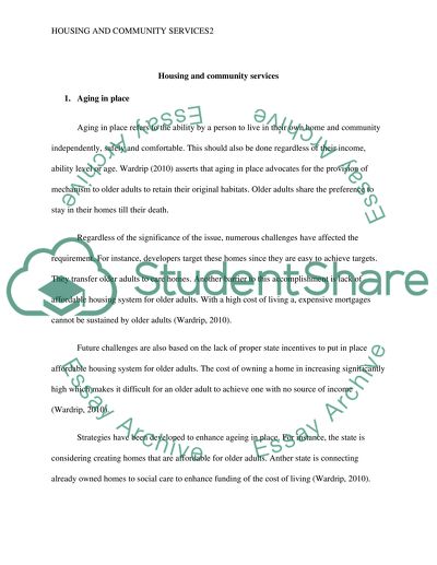 Housing and community service