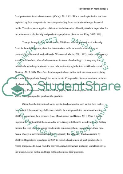 Key Issues in Marketing