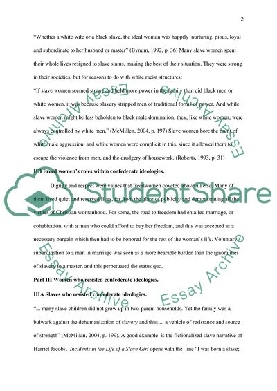 Women of the Confederacy, Slaves and Freed Woman