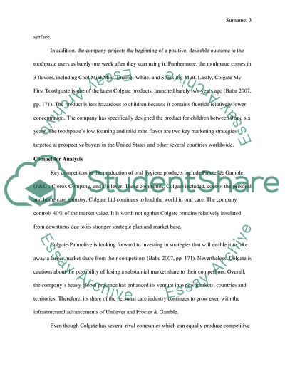 Internal and External Environment of Colgate-Palmolive Company