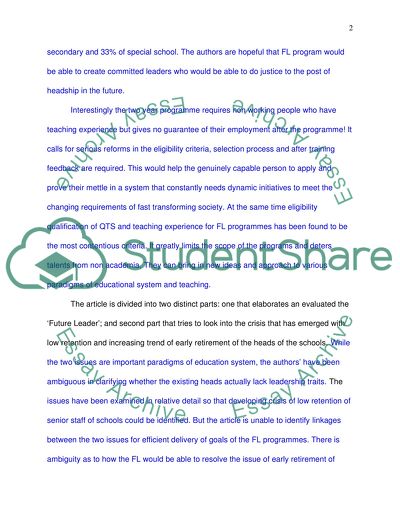 Article Critique