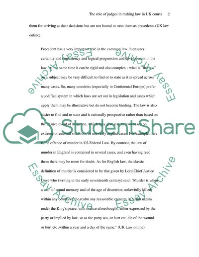 The Role of Judges in Making Law in UK Courts