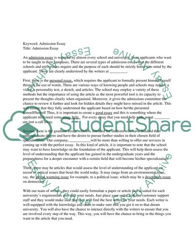 How to Write College Admission Essay