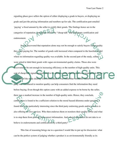 Experimental economics summary paper