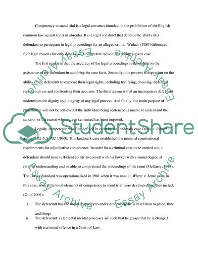 Competency to stand trial