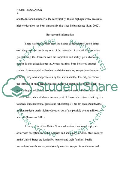 Access to Higher Education