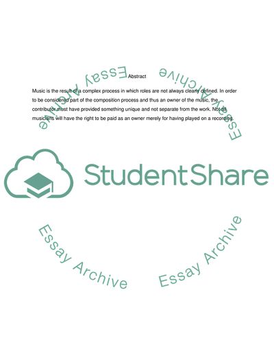 Rights of Musicians in a Share of the Success of Their Recordings