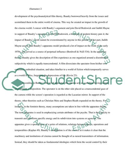 Metapsychological Approaches to the Impression of Reality in the Cinema