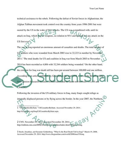 The US-led Invasion and Occupation of Iraq in 2003