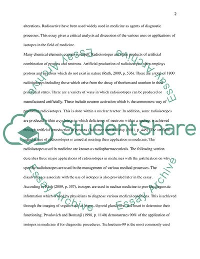 The Use of Isotopes in Medicine