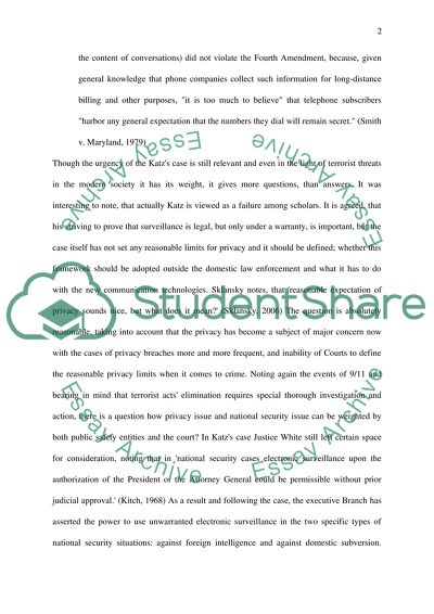 David A. Sklanskys View of Katz v. the United States