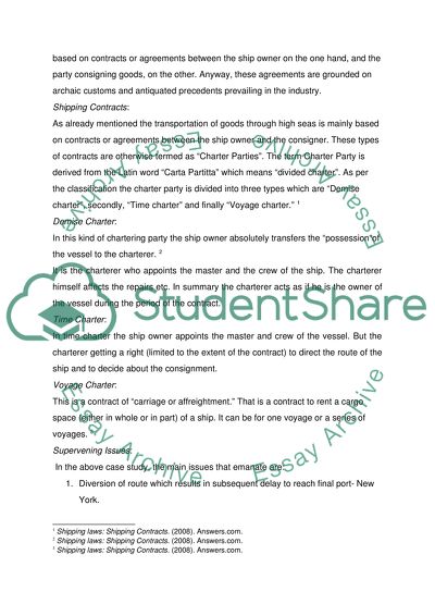 Shipping Law: Case about Deviation and Liberty Clauses