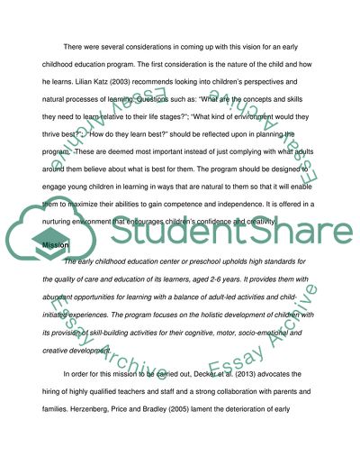 Develop a Vision, Mission, Philosophy, and Program Evaluation (2)