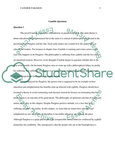 The Novel Candide and Its Paradox
