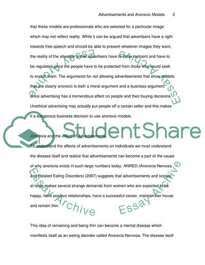 Advertisements and Anorexic Models