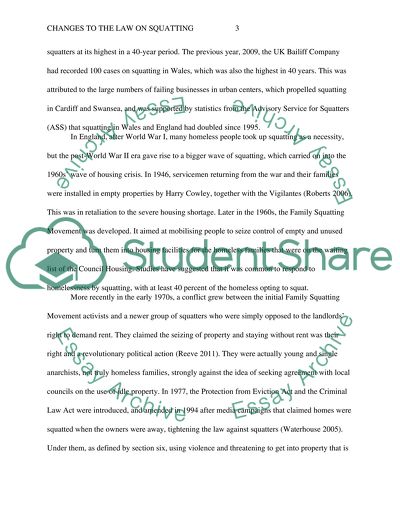 Changes to the Law on Squatting
