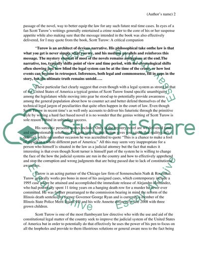 Scott F. Turow English Research Paper