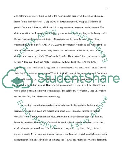 Diet Analysis Report