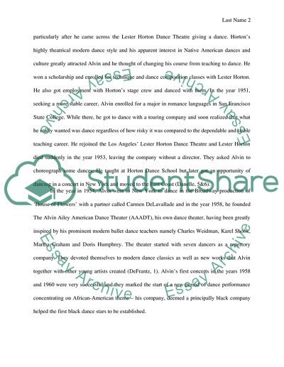 Alvin Ailey Biography Overview