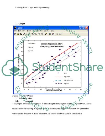 Linear Regression for PV Output Against Indication of Solar Irradiation
