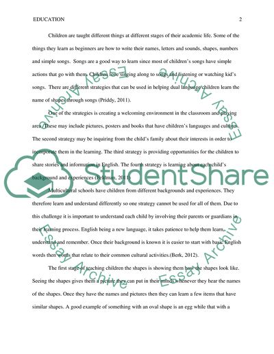 Early Childhood Learning Through Songs