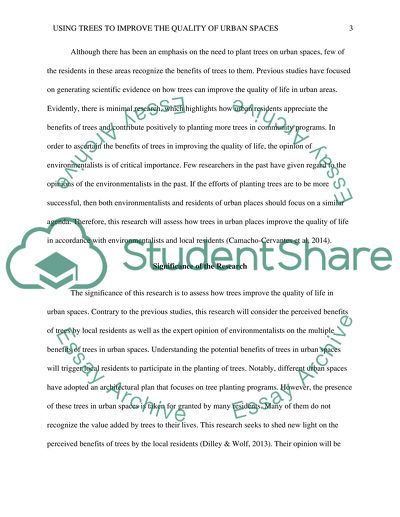 Using Trees to Improve the Quality of Urban Spaces