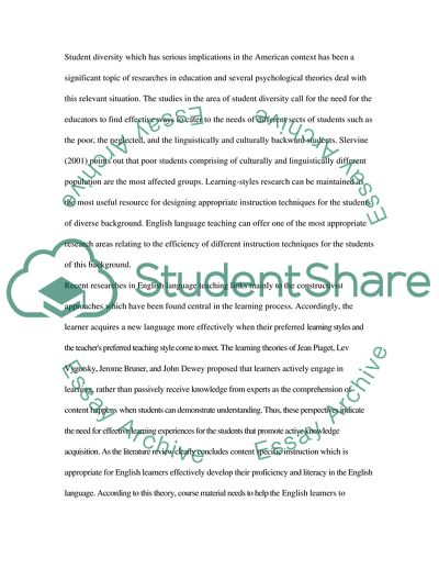 Mainstreaming ELL Students