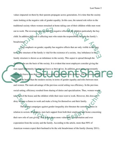 The Ambiguous Role of Gender Equality